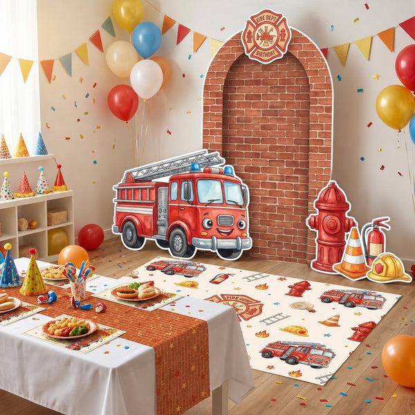 Fire Dept Birthday Backdrop Set 4