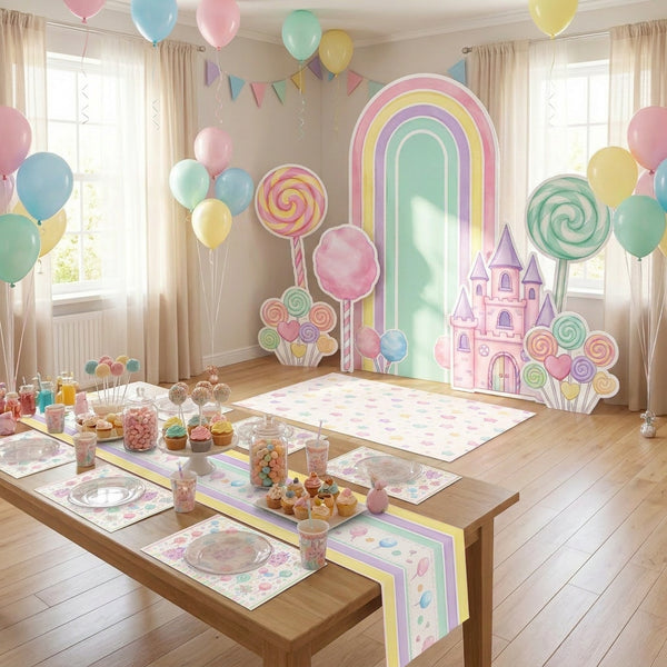 Candyland Rainbow Backdrop Set 4