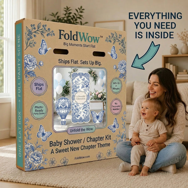 Beautiful Celebration Blue Floral Backdrop Set 5