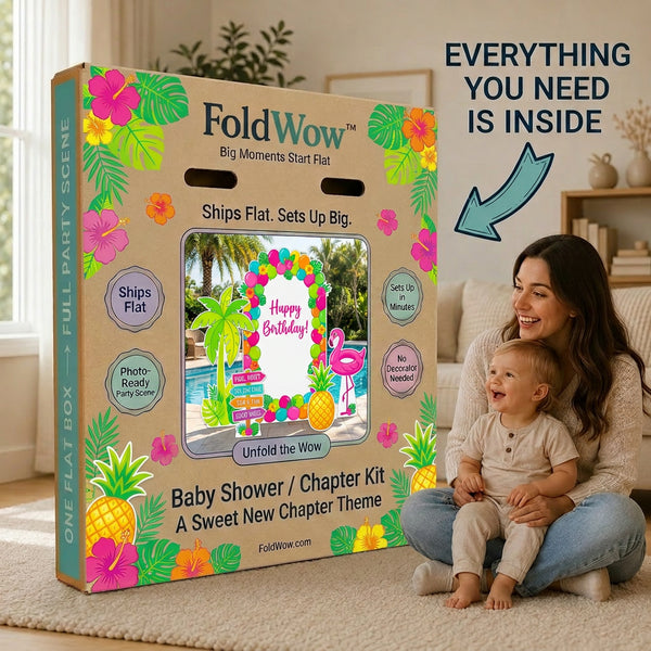 Happy Birthday Pool Party Backdrop Set 7