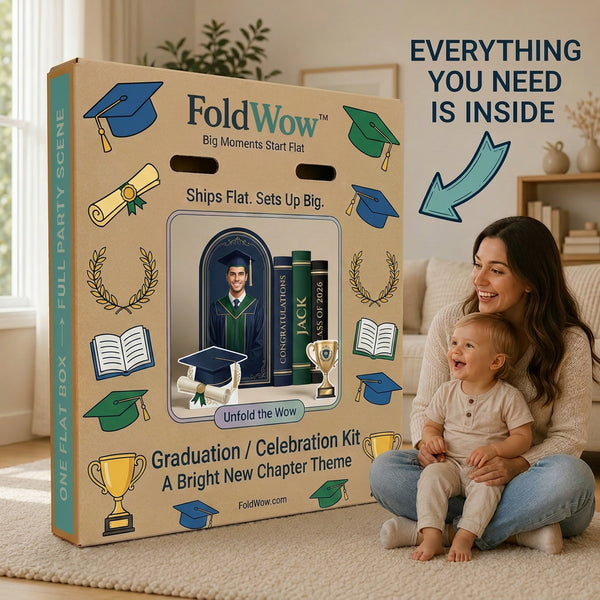 Personalized Navy Green Graduation Backdrop Set 6