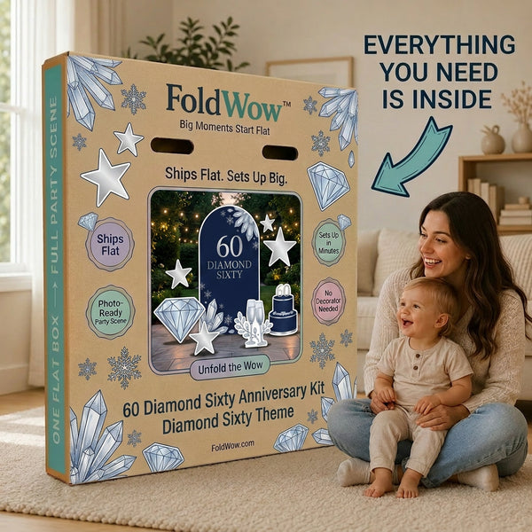Diamond Sixty 60th Birthday Backdrop Set 6