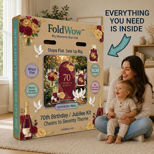 Cheers to Seventy 70th Birthday Backdrop Set 6