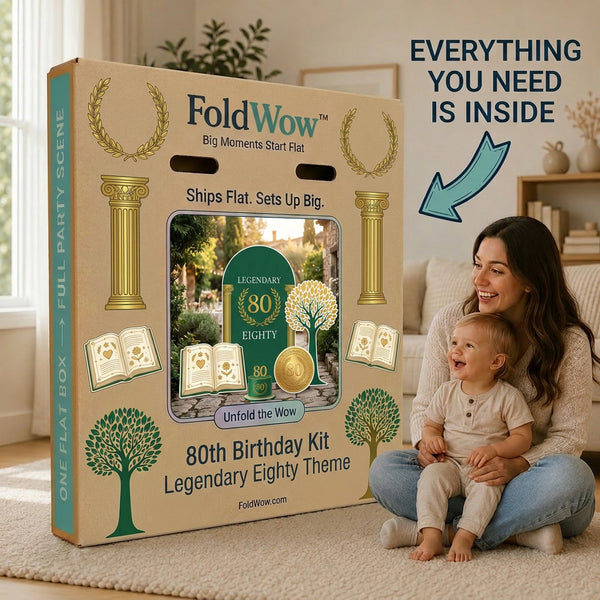 Legendary Eighty 80th Birthday Backdrop Set 10
