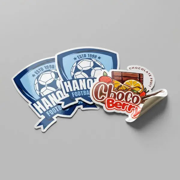 custom vinyl logo stickers, die-cut waterproof business decals, premium quality branding stickers USA