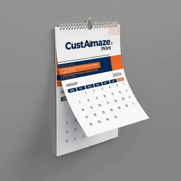 Wire-O top binding calendar with flip design for easy page turning