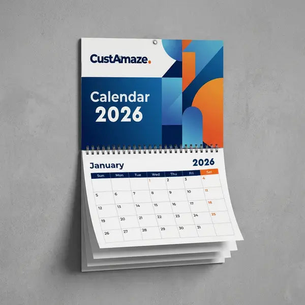 Calendar interior pages preview with text and structured layout