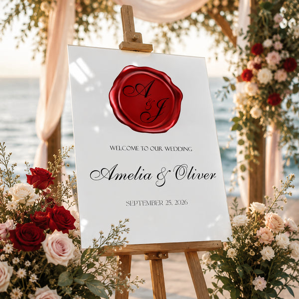 Wax Seal Monogram Wedding Sign 4
