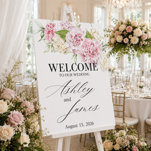 Watercolor Floral Wedding Sign 5