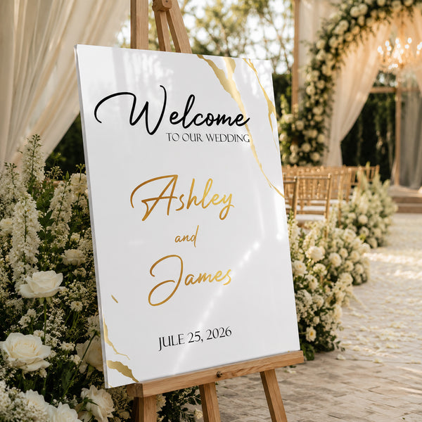 Gold Foil Elegant Wedding Sign 4