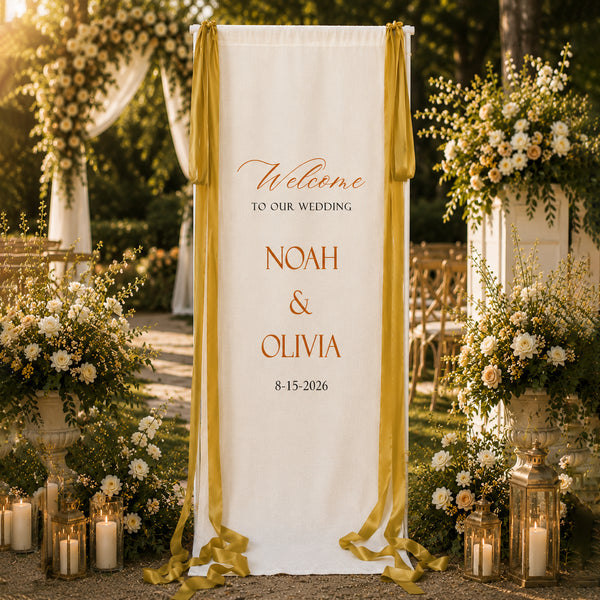 Fabric Wedding Welcome Sign 1