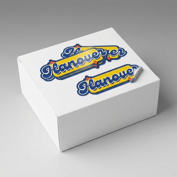 Custom logo sticker on product box – branded packaging label printing