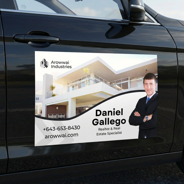 Custom Real Estate Car Magnet Design Example