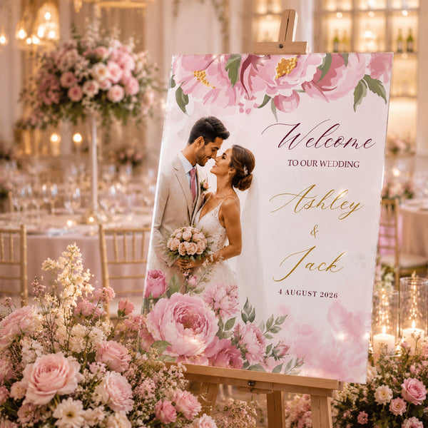 Blush Pink Wedding Welcome Sign 2