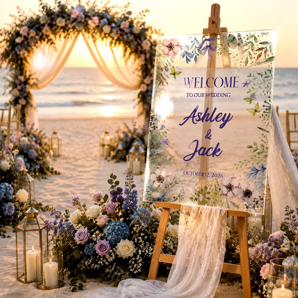 Wildflower Wedding Welcome Sign 2