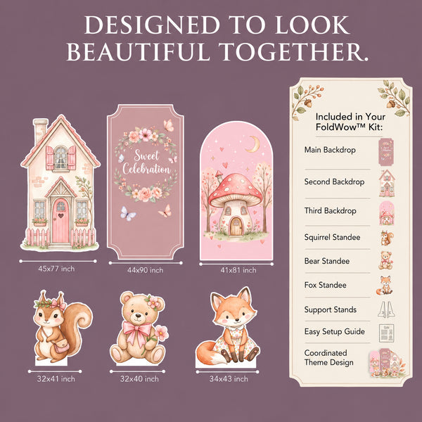 Sweet Celebration Woodland Backdrop Set 2