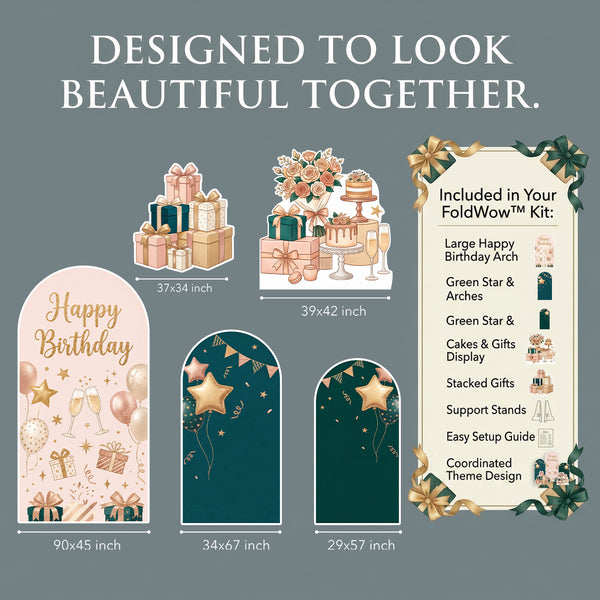 Happy Birthday Elegant Backdrop Set 2
