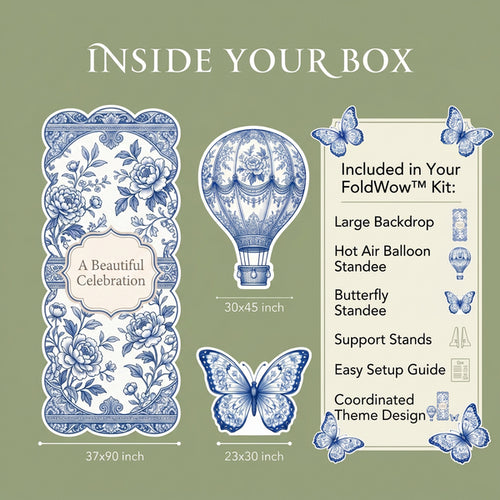 Beautiful Celebration Blue Floral Backdrop Set 2