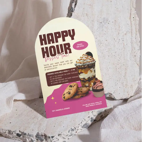 Premium half circle flyer with modern layout for menu and promotions