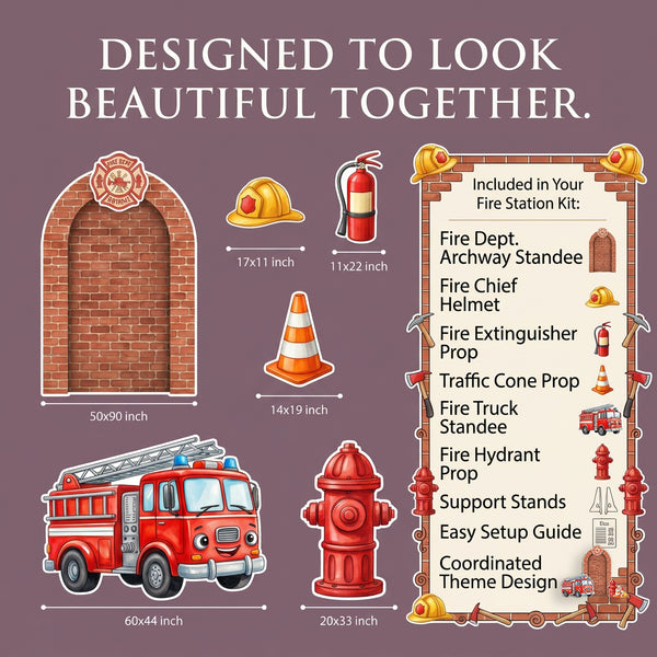 Fire Dept Birthday Backdrop Set 3