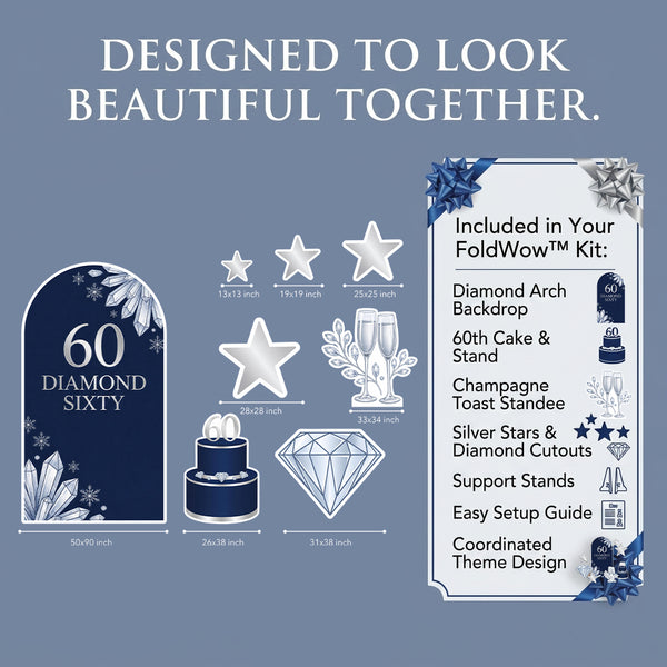 Diamond Sixty 60th Birthday Backdrop Set 3