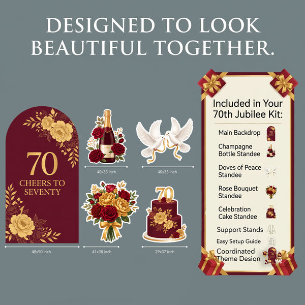 Cheers to Seventy 70th Birthday Backdrop Set 3