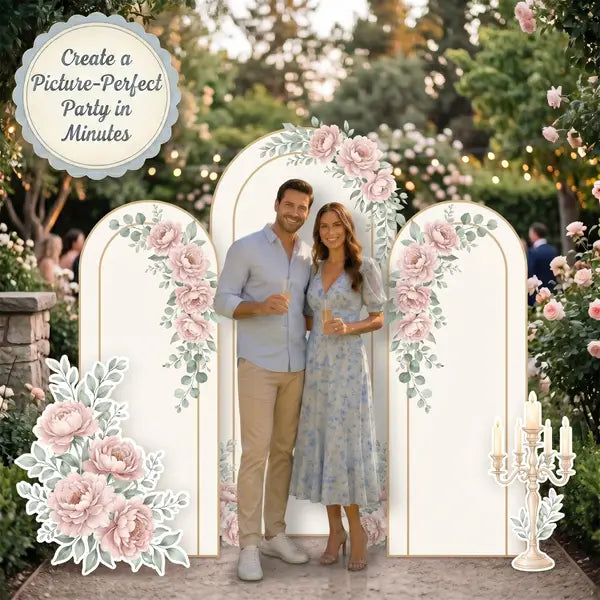 Blush Peony Wedding Backdrop Set 6