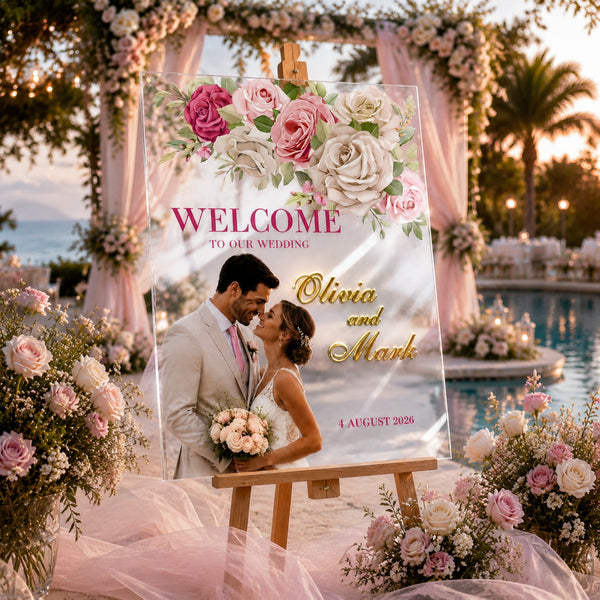 Blush Pink Wedding Welcome Sign 1