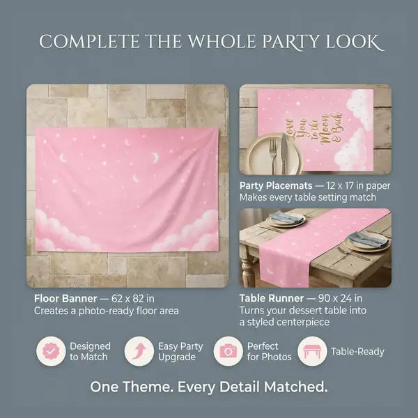 Love You to the Moon Backdrop Set 2