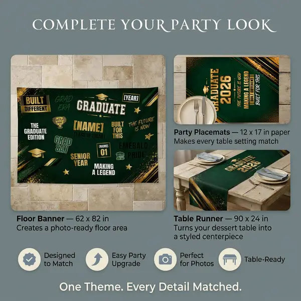 Personalized Graduation Backdrop Set with Photo 3