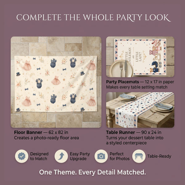 Little Gentleman or Little Lady Gender Reveal Backdrop Set 3