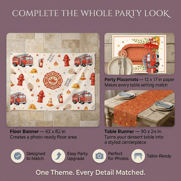 Fire Dept Birthday Backdrop Set 2