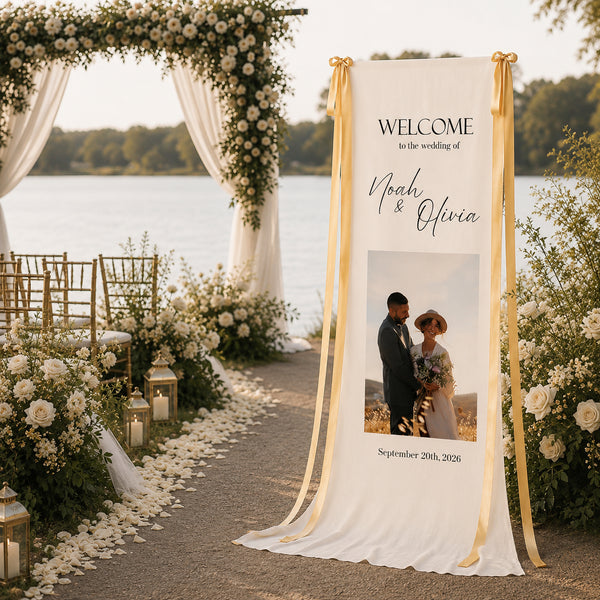 Photo Fabric Wedding Sign 3