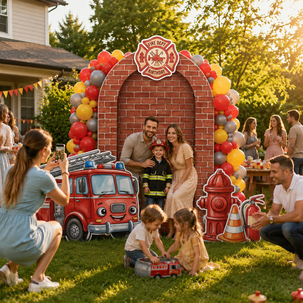 Fire Dept Birthday Backdrop Set 7