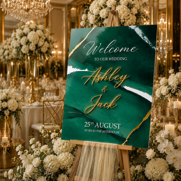Emerald Green Wedding Welcome Sign 4