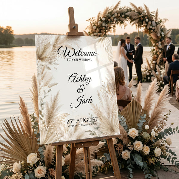 Pampas Boho Wedding Sign 4