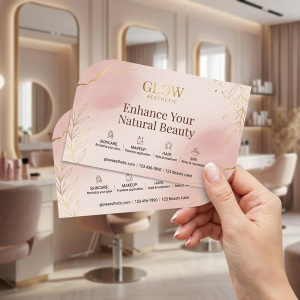 Leaf flyer for beauty and spa branding with elegant organic style