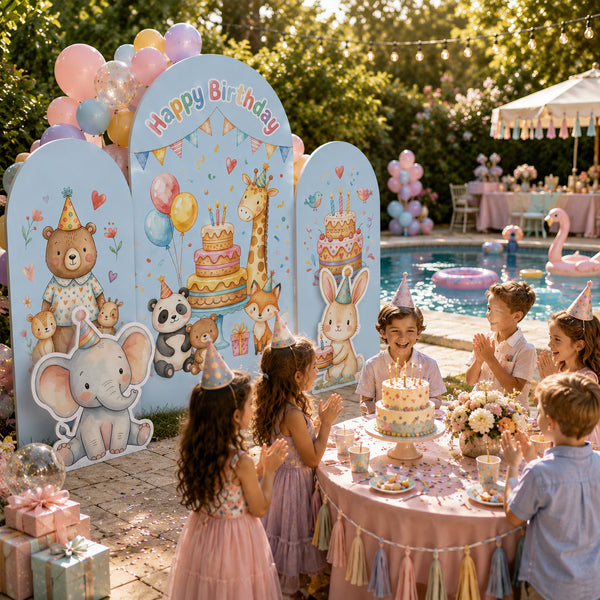 Happy Birthday Animal Backdrop Set 9