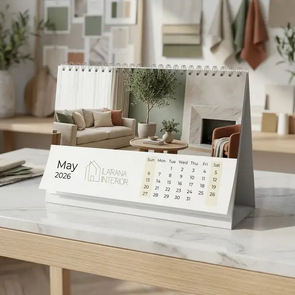 Custom Desk Calendar on Office Table – Professional Wire-O Printed Calendar