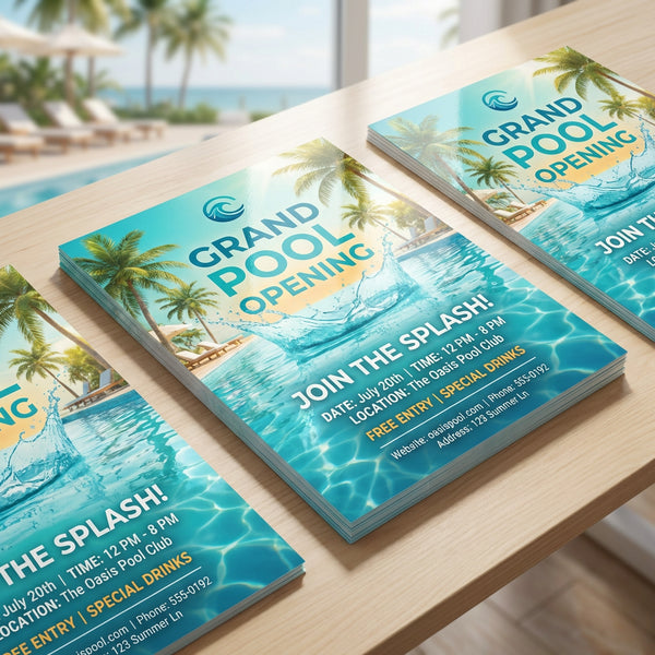 summer beach event flyer printing colorful design
