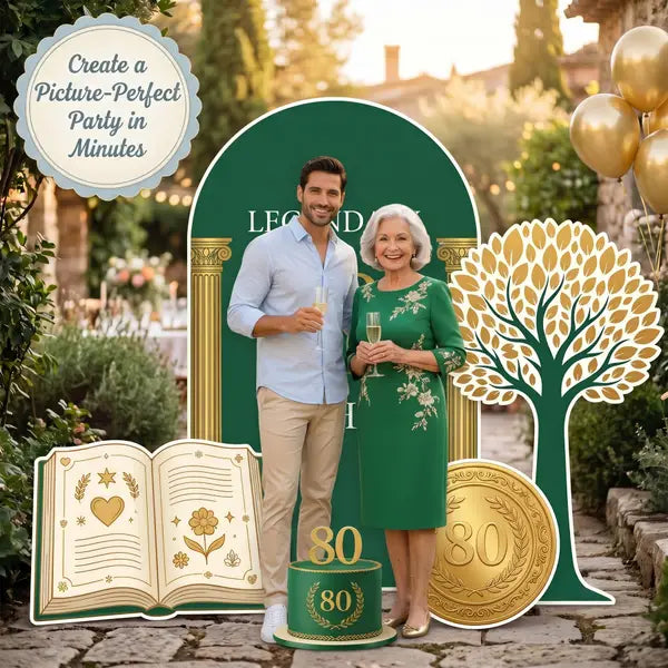 Legendary Eighty 80th Birthday Backdrop Set 7