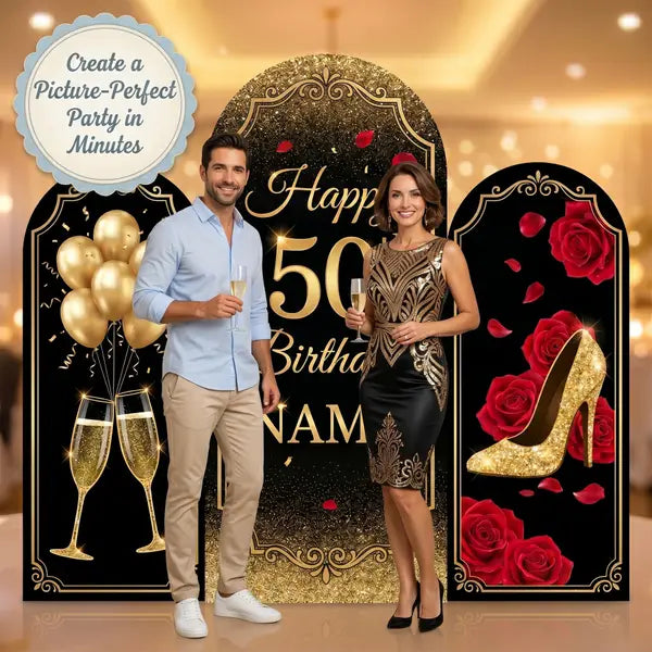 Personalized Happy 50th Birthday Backdrop Set 7