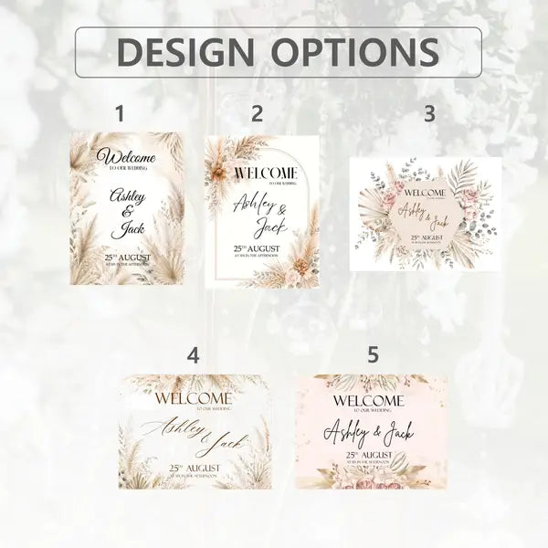 Pampas Boho Wedding Sign 7