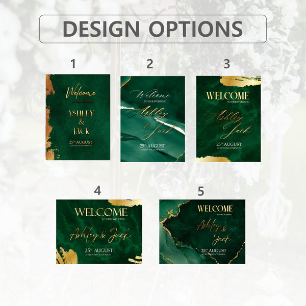 Emerald Green Wedding Welcome Sign 6