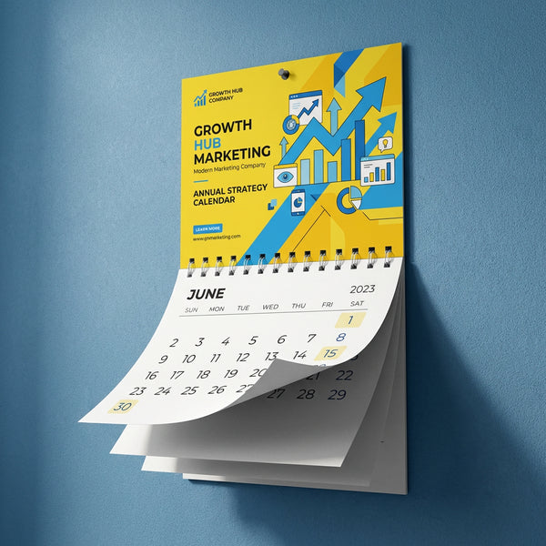 Example of printed calendar pages with clean typography and formatting