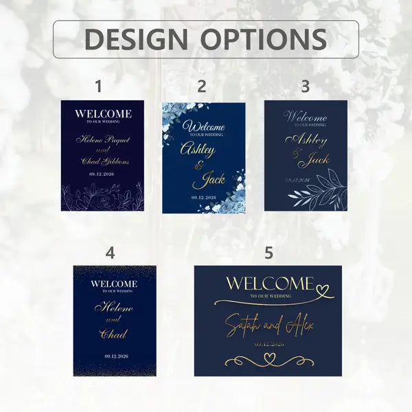 Navy & Gold Wedding Welcome Sign 6