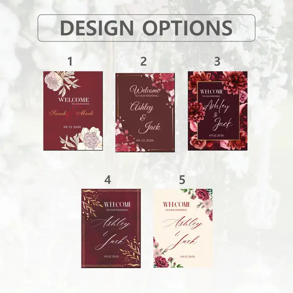 Burgundy Wedding Welcome Sign 7