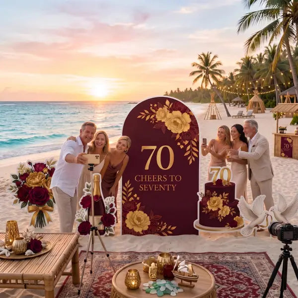 Cheers to Seventy 70th Birthday Backdrop Set 8