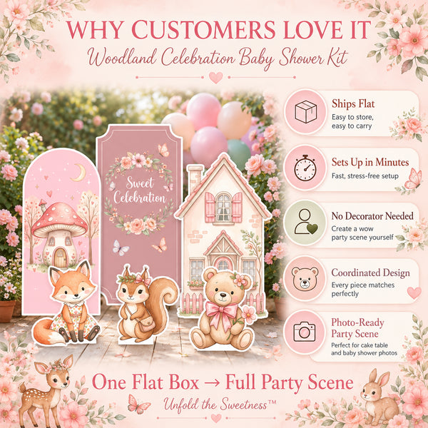 Sweet Celebration Woodland Backdrop Set 4