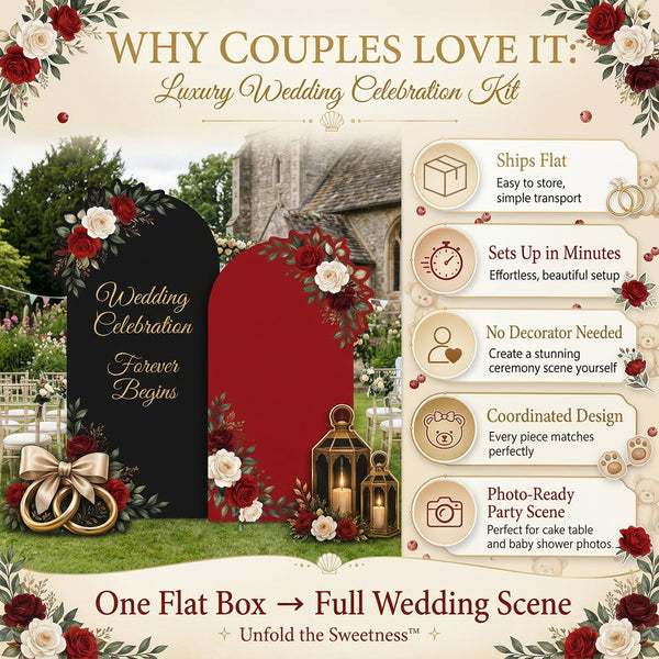 Forever Begins Wedding Backdrop Set 4